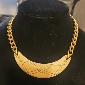 Monet Crescent Necklace with Interlaced Accent.
